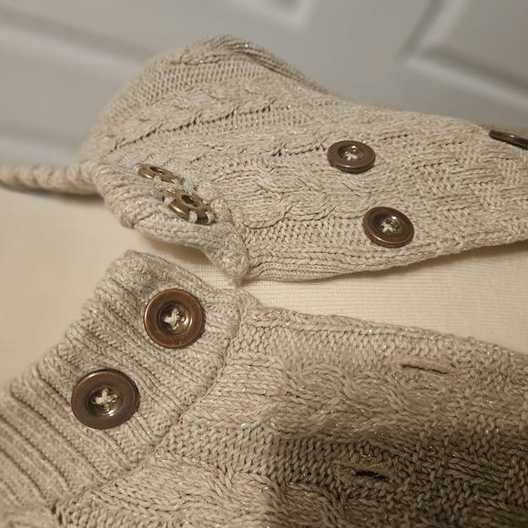 Kaisley Beige Knit Cardigan with Button Accents - Picture 6 of 6